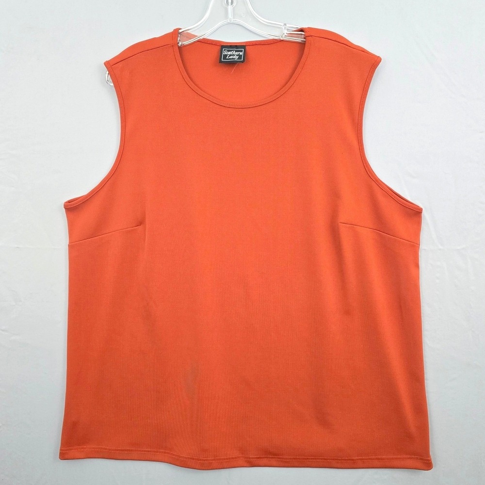 Southern Lady Sleeveless Scoop Neck Burnt Orange Top 2XL